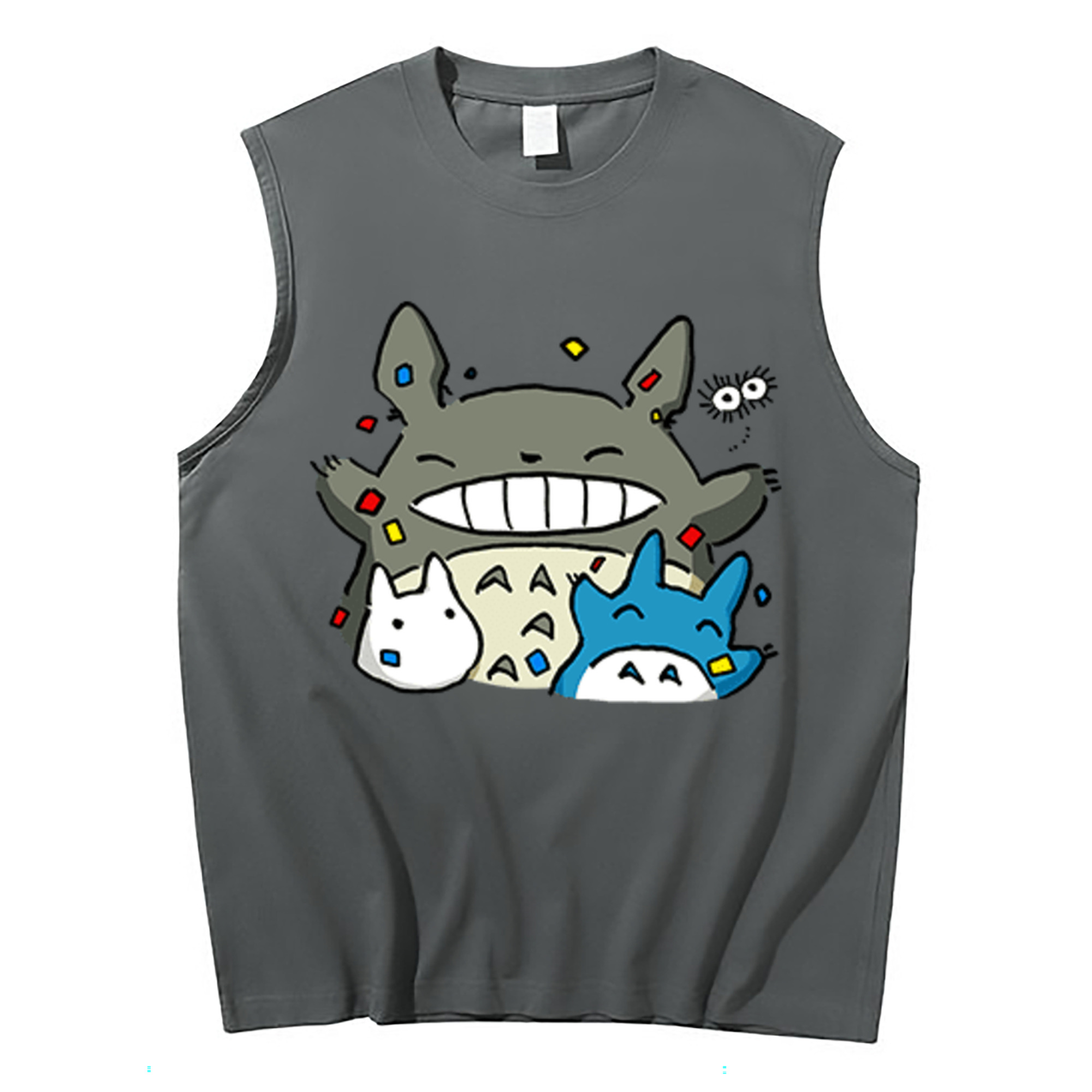（画像用） となりのトトロ 草壁メイ 草壁サツキ My Neighbor Totoro Satsuki Kusakabe Mei Kusakabe コットン100％タンクトップ（フロントプリント）